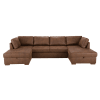 Ausziehbares 7-Sitzer-Panorama-Sofa mit braunem Microsuede-Bezug